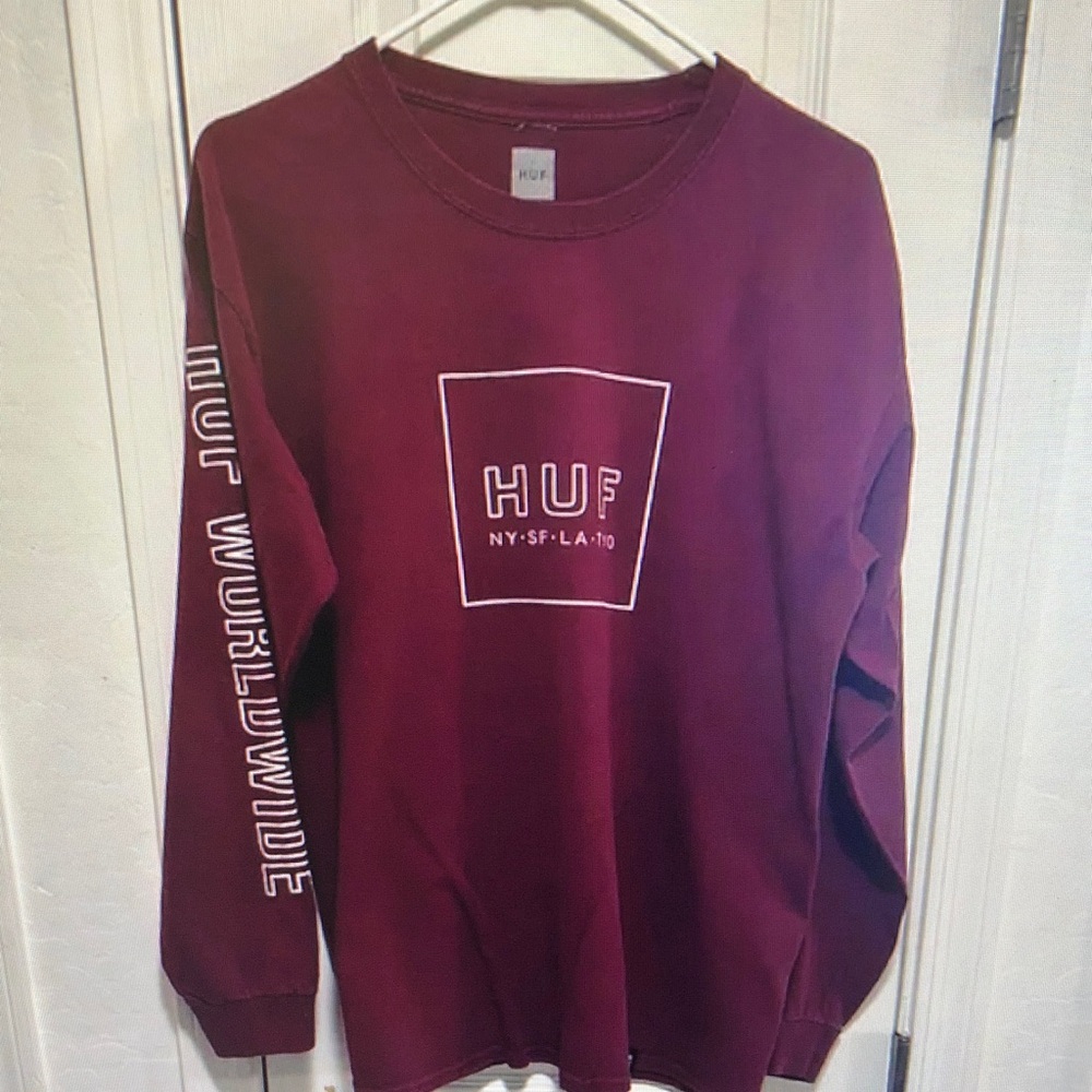 HUF Burgundy Long Sleeve Shirt
